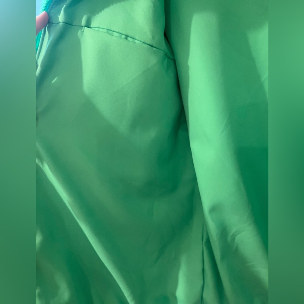 Nike Faux Fur Green Fuzzy Jacket with Black Swoosh - Picture 5 of 6